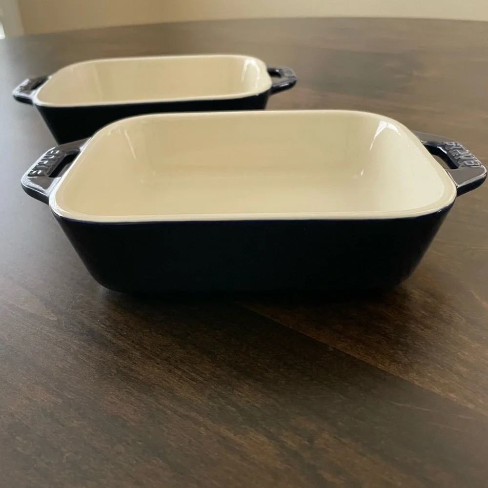 Staub Dark Blue Rectangular Baking Dishes